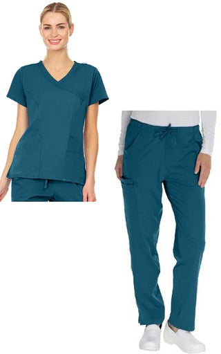 Licensed 4 Way Stretch Cargo Scrub Pant Sets